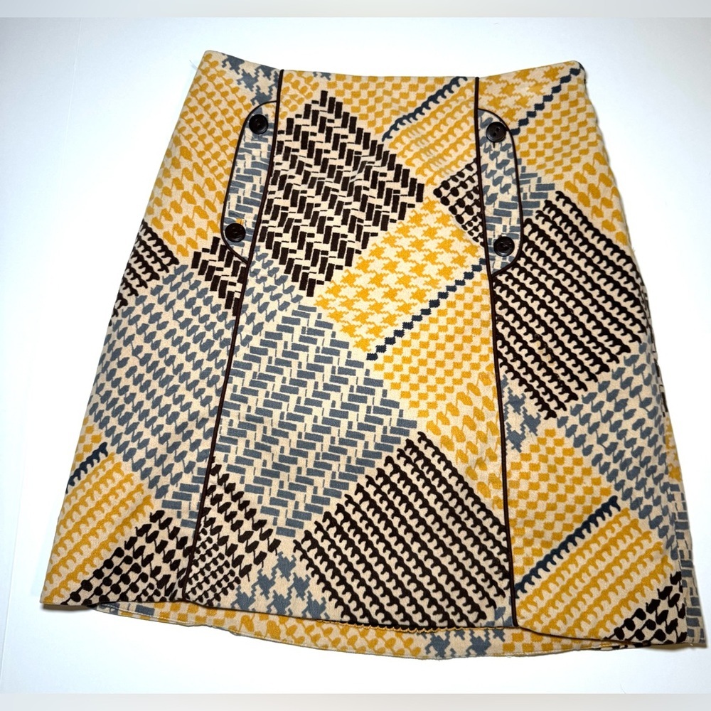 Maeve Anthropologie Houndstooth Collage A-Line Skirt size 0